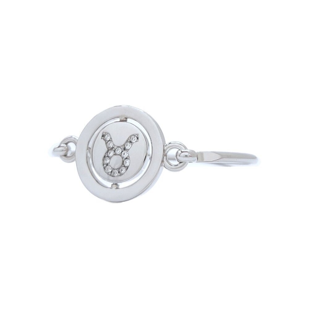 Carolee Taurus Zodiac Sign Silver Tone Double Sided Charm Bangle Bracelet